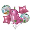 Nuevo Globo de Película de Aluminio de Dinosaurio de Dibujos Animados Versión Q Flor de Dinosaurio Fiesta de Cumpleaños Infantil Decoración para Celebración de Un Año