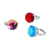 Anillo de Vidrio Tricolor Estilo Hong Kong Ai Yu Anillo de Imitación Rubí Topacio Suministro para Comercio Electrónico Transmisión en Vivo S5101404