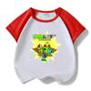 Roupas de verão masculinas terno 2023 novas roupas infantis contrastam roupas de cores frias bonito puro algodão roupas esportivas infantis de verão