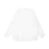 Camisa Protectora del Sol Semitransparente Minimalista, Top de Ramio Holgado para Mujer, Camisa Casual Versátil de Cuello Redondo y Manga Larga para Verano