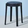 Banqueta de Plástico Espessada Doméstica Sala de Estar Nórdica Banqueta de Mesa de Jantar Banco Alto Banqueta de Borracha Simples Moderna Banqueta Redonda da Moda Cadeira