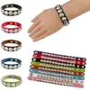 Moda Punk Gótico Calavera Remache Oscuro Retro Pareja Cuero PU Pulsera Pulsera de Pareja
