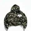 Chamarra corta con capucha y cierre estilo callejero camuflajeada, abrigo sudadera holgado extragrande con retazos blancos