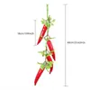 Cadena de Verduras de Simulación Cadena de Pimiento Rojo Pimiento Verde 4/Decoración Nongjiale/Accesorios para Fotografía Fruta Falsa