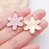 20 Caixas de Presente de Papai Noel e Floco de Neve Rosa e Branco Pingentes de Liga de Metal com Óleo Gotejante Pingentes DIY Acessórios para Joias de Pulseira