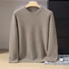 Suéter de Cachemir para Hombre con Cuello Redondo, Sencillo, Holgado, Grueso, Cálido, Versátil, Casual, de Negocios, Suéter Base Tejido para Otoño e Invierno