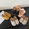 Medias Pantuflas Abiertas para Mujer para Uso en Exteriores, Nuevo Modelo 2026, Zuecos Transpirables Huecos de Punto Volador, Zapatos Planos Cómodos de Suela Suave Estilo Birkenstock