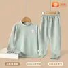 Conjunto de Ropa y Pantalones de Algodón Puro para Niños Otoño Primavera y Otoño Algodón de Colores Ropa Interior para Niños y Niñas Otoño e Invierno Bebé Terciopelo Suave Cálido Ropa para el Hogar