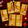 2027 Año del Cordero Sobre Rojo Hojuelas Doradas Escarchado Creativo Dibujos Animados 3D Zodiaco Cien Yuan Mil Yuanes Sobre de Dinero de la Suerte Bolsa de Sobre Rojo de Año Nuevo
