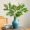 Hojas de Madera Barnizada Artificiales, Hojas de Madera que Cambian de Color, Adornos de Decoración para el Hogar de Interior, Proyectos de Arte Floral, Plantas Falsas para Escaparates