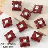 Cuentas sueltas acrílicas color rojo cereza, cuentas con forma de lazo de corazón, cadenas para teléfono hechas a mano, accesorios para el cabello para niños, accesorios para DIY