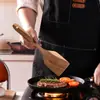Juego de Cuchara y Espátula para Cocinar de Madera Maciza de Mango Largo Más Vendido Transfronterizo, Espátula Grande de Madera de Acacia Antiadherente para Sartén, Cuchara para Sopa, Cuchara para Arroz de Madera Maciza
