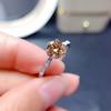 Transmisión en vivo de celebridad de internet mismo estilo ocho corazones y ocho flechas anillo de diamante de alto carbono pt950 piedra Morgan champán diamante anillo abierto
