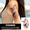 Pegatinas de tatuaje de zorro colorido estilo chino con motivos de gemas fantásticas y monedas, tatuaje temporal impermeable para la parte superior del brazo y el muslo