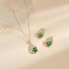 Set de Joyería de Collar y Aretes Nuevo Transfronterizo 2025 Nuevos Aretes de Acero de Titanio de Gama Alta Set de Joyería para Mujer Venta al por Mayor