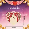 Juego de 6 Adornos Colgantes Huecos de Madera con Forma de Corazón de Doble Capa, Decoraciones para el Día de San Valentín, Juego Temático de Pareja, Regalo para el Día de San Valentín