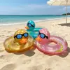 Bestseller transfronterizo: Flotador inflable de pato amarillo grande, adecuado para adultos y niños, inflable para montar con diseño engrosado antivuelco para uso en piscina