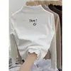 Camiseta de Manga Larga de Felpa para Niñas, Capa Base para Otoño e Invierno, Tallas Mediana a Grande para Niños, Cuello Alto, Cálida, Top con Adorno de Volantes