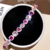 Amor de Cubo de Açúcar! Pulseira Quadrada e Redonda de Zircônia Colorida, Pulseira de Luxo Leve de Alta Qualidade, Joia Estilo Palácio Francês para Mulheres