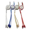 Cable de Datos Tres en Uno de Cristal Transfronterizo, Cable de Datos para Teléfono Móvil de Carga Tres en Uno, Modelo Retráctil Tipo-C con Protección Antirrotura