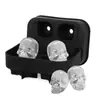 Hielo de calavera de silicona Cubito de hielo 3D modelo de cubito de hielo de silicona de cuatro piezas calavera calavera Halloween molde para hornear pasteles