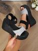Sandalias de Verano para Mujer para Uso al Aire Libre, Nuevo Estilo de Moda Coreana, Tendencia de Diseño de Una Correa, Zapatos Romanos de Suela Gruesa, Venta al por Mayor, Suministro Exclusivo Transfronterizo