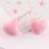 Macaron Brillante Colorido Agujero Vertical Color Sólido Corazón de Melocotón Gordo Llavero con Cuentas Corazón DIY Accesorios de Joyería