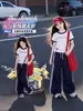 Conjunto de Dos Piezas para Niñas de Verano: Camiseta Elegante y Moderna y Pantalones Deportivos de Secado Rápido para Niños Mayores