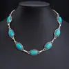 Collar de Turquesa Estilo Étnico Transfronterizo Europeo y Americano, Cadena para Clavícula de Mujer Moderna y Única, Joyería de Moda