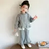 Traje para Niñas Primavera Otoño 2026 Nuevo Moda Elegante Infantil Ropa de Otoño Manga Larga Bebé Niña Casual Otoño Conjunto de Dos Piezas