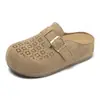 Zuecos estilo Birkenstock de suela gruesa, que aumentan la altura, para mujer, Nuevo modelo Verano 2026, Sandalias perforadas sin cordones