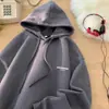 Sudadera con capucha de letras holgada y extragrande nueva para 2026 para hombres, mujeres, adolescentes y parejas, chaqueta holgada de alta resistencia