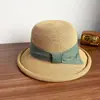 Sombrero de Paja de Verano 2026 para Mujer con Ala Curva, Estilo Francés Hepburn, Elegante Sombrero de Protección Solar, Sombrero de Sol Plegable y Versátil para Playa