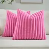 Funda de cojín suave con rayas verticales al por mayor transfronteriza funda de almohada para sofá cama cabecera dormitorio oficina cojín lumbar de color liso en stock