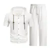 Verano 2026 Transfronterizo Amazon Traje Deportivo Casual 3D para Hombre Camisa de Manga Corta con Capucha Plisada Pantalones Sueltos