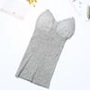 Chaleco de Yoga de Verano Transfronterizo con Bloques de Color, Cuello Redondo, Sujetador Acolchado Integrado, Corte Entallado, Ropa Interior Deportiva de Espalda Cruzada para Mujer, Fábrica