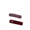 Nuevo Pasador Geométrico Rojo Estilo Tweed, Pasador Versátil para Niña, Accesorios para el Cabello en la Parte Trasera de la Cabeza, Pinza Lateral para el Flequillo
