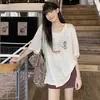 [En Stock + Calidad Original] Camiseta Casual de Manga Corta Fina Estampada Color Avena Estilo Perezoso