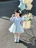 Vestido Aisha estiloso de manga comprida para meninas com tule para primavera e outono, novo vestido de princesa 2026 para bebês meninas, roupa de outono da moda