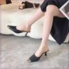 Internet Celebrado Chinelos Baotou Femininos Verão Novo Estilo Francês Moda Bico Quadrado Solado Macio Antiderrapante Salto Alto Sapatos Baotou