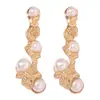 Pendientes ear studs aretes de moda europea y americana transfronterizos línea geométrica de perlas elegantes de lujo ligero combinan con todo personalizados