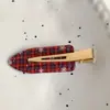 Año Nuevo Coreano Cuadros Rojos Pasador Continuo Lazo Flequillo Pinza de Pato Niña Dulces Accesorios para el Cabello Atmósfera Linda Adorno para la Cabeza