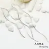 Accesorios para Pendientes DIY Estilo Coreano Alambre para Pendientes Simple Onda Material Latón Chapado Oro Grueso Oro Real 18K Oro Platino Pendientes DIY