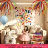 Kit Chuva de Balões de Aniversário com Corda, Atmosfera de Cerimônia Decoração de Festa Infantil, Montagem de Cena para o Primeiro Aniversário de Meninas e Meninos