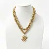 Cadena de Perlas Oceánicas de Venta Caliente Transfronteriza Europea y Americana Cadena para Clavícula de Mujer Colgante de Estrella de Mar y Concha Collar Multicapa Apilable Venta al por Mayor
