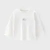 Camiseta Nueva de Algodón Puro para Niños de Primavera y Otoño, Camiseta Base de Algodón con Estampado de Dibujos Animados Casual Nuevo de Otoño e Invierno