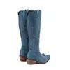 Comercio Exterior Botas de Moda Botas Retro Cremallera Lateral Botas de Piel de Mujer Zapatos de Mujer talla extra Puntiagudos para Mujer Nuevo Tacón Bordado Rojo