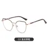 Nuevas gafas de ojo de gato para mujer, metal, filtro de luz azul, lentes planas, se pueden adaptar con lentes graduadas, modelo 9768