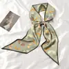 Bufanda Larga Pequeña de Seda Cinturón para el Cabello Corbata de Bolsillo de Alta Gama Cinturón de Cinta Lazo para el Cabello de Mujer Primavera y Otoño Combinación Perfecta