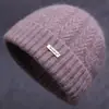 Invierno Nuevo Estilo Sombrero de Lana para Mujer Sombrero para Personas de Mediana Edad y Mayores Cálido Plus Terciopelo Engrosado Sombrero de Punto Estilo Mamá Impermeable de Algodón